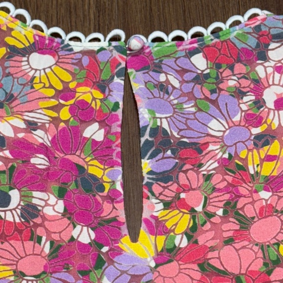 🔥🔥🔥Kate Spade Graphic Pink and Yellow Ruffled Blouse Size: XS🔥🔥🔥 - Picture 9 of 9